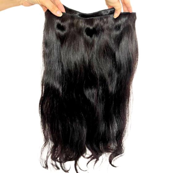 Imagem de  Cabelo na Tela Humano Natural 70/75cm 100 Gramas Liso leve Ondas Alongamento Mega Hair