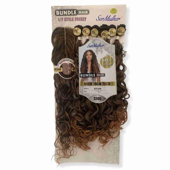 Imagem de Cabelo Ondulado Modelo Sylvia Entrelace Com Top Closure 75cm 320g Ser Mulher