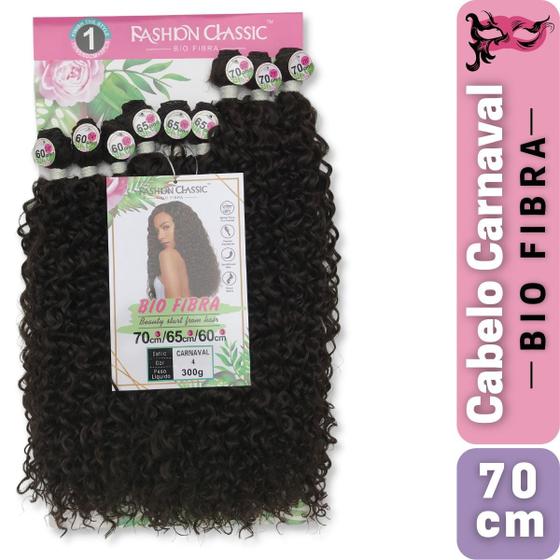 Imagem de Cabelo Orgânico Bio Vegetal  Cacheado 300 Gramas Carnaval Fashion Classic 70 cm