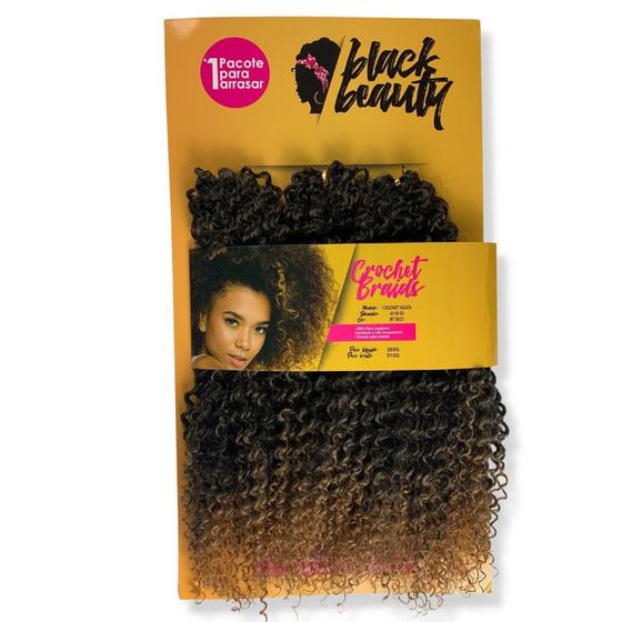 Imagem de Cabelo Orgânico Bio Vegetal Cacheado Crochet Braids 60cm Agata 300g Black Beauty - Black Beauty Brai