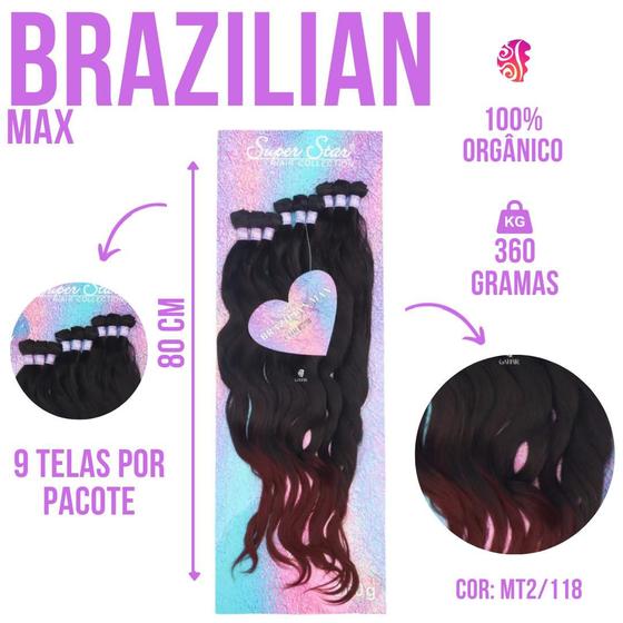 Imagem de Cabelo Orgânico - Brazilian Plus / Max - 80cm / 360Gr - Super Star - Sem Brilho Excessivo