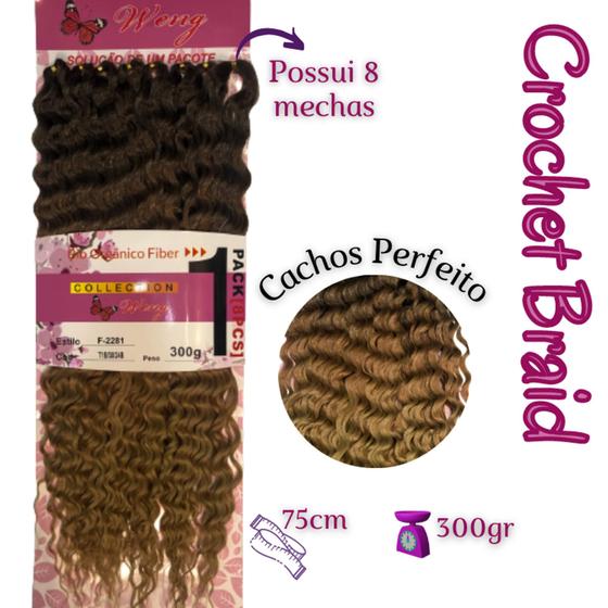 Imagem de Cabelo Orgânico Weng Crochet Cor T1B/30/24B