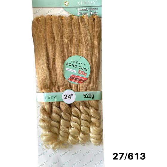 Imagem de Cabelo Para Trança Com Cachos Boho Curl Pacotão 520g Cherey