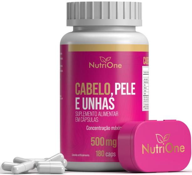 Imagem de Cabelo, Pele E Unhas 180 Caps 500Mg 10 Vitaminas - Nutrione