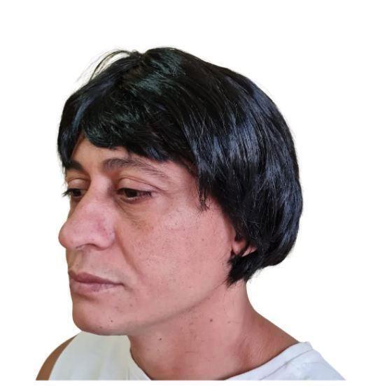 Imagem de Cabelo Sintético Curto com Touca Esticável - Preto