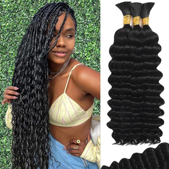 Imagem de Cabelo Trançado Humano MOTFIN Boho Braids - 20 Polegadas (110g) - Pacote com 3