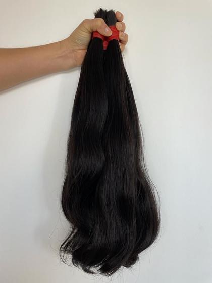 Imagem de Cabelo Vietnamita Limpo Liso Pontas Cheias Humano Natural 50/55cm 50 Gramas Alongamento Mega hair