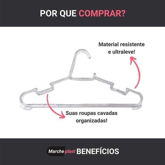 Cabide adulto Acrílico transparente kit 100 Menor preço em Cabide adulto Acrílico transparente kit 100