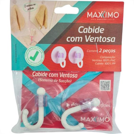 Imagem de Cabide C/Ventosa Pvc C/02Pc -Mx073