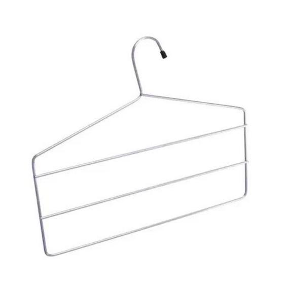 Imagem de Cabide Calça Triplo Aço Cromado Guarda Roupa Resistente