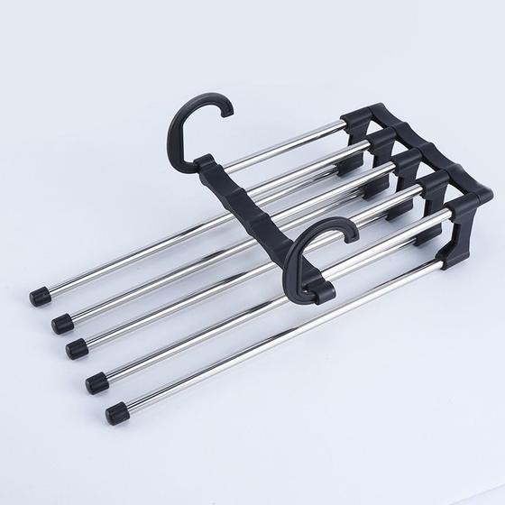 Imagem de Cabide De Calça De Inox cabe 5 Peças Multi-função Clink CK5151-1