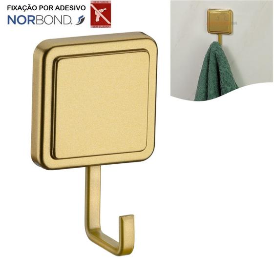 Imagem de Cabide Gancho Multiuso Para Toalha Objetos Banheiro Adesivo Dupla Face Dourado - 185DO Future