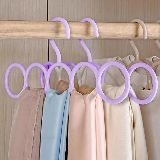 Imagem de Cabide Organizador Com Argolas Para Pendurar Lenços Cintos Gravatas Multiuso