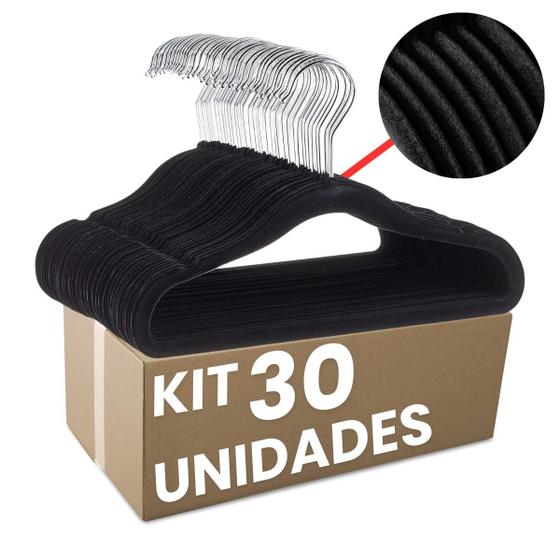 Cabide Veludo Preto Adulto 30 Peças Maxx Menor preço em Cabide Veludo Preto Adulto 30 Peças Maxx