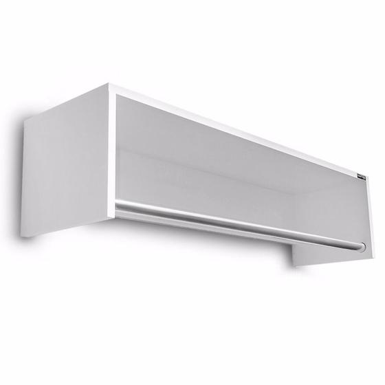 Imagem de Cabideiro Arara De Parede Em Mdf Com Barra - Branco