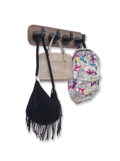 Cabideiro de Parede Porta Toalhas Mochilas Bolsas Suporte Gancho Quarto Estilo Industrial - Preto Menor preço em Cabideiro de Parede Porta Toalhas Mochilas Bolsas Suporte Gancho Quarto Estilo Industrial - Preto