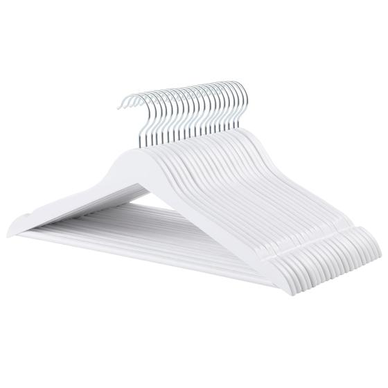 Imagem de Cabides de Roupa de Madeira Amazon Basics - Pacote com 20 Unidades