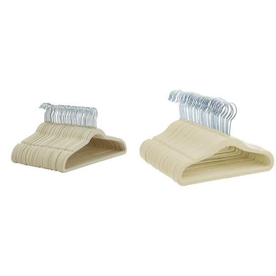 Imagem de Cabides para roupas AmazonBasics Slim Velvet, antiderrapantes, pacote com 50