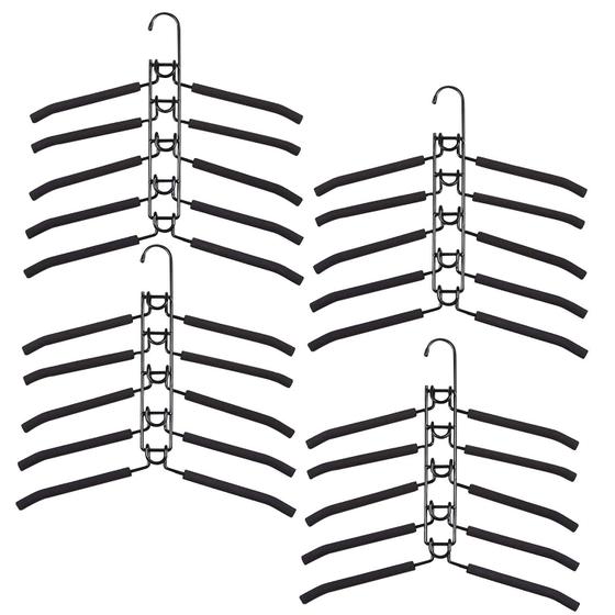 Imagem de Cabides para Roupas YiSeyRuo - 4 Unidades, 5 em 1, Espaço Saving