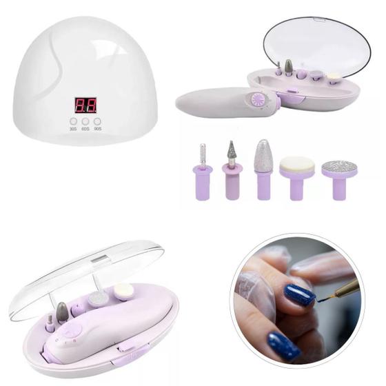 Imagem de Cabine Lâmpada LED Portátil Secagem Instantânea Gel Unhas Kit Manicure