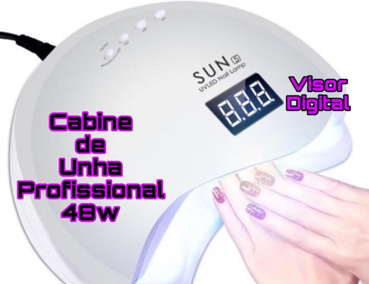 Imagem de Cabine Led/uv Sun5 Digital 48w Unhas Gel Acrigel, Branca Bivolt 110v - 220v