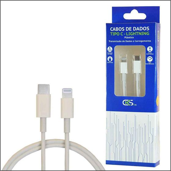 Imagem de Cabo 1 Metro USB Tipo C Com Lightning Carregamento e Dados Anti Chamas CKS