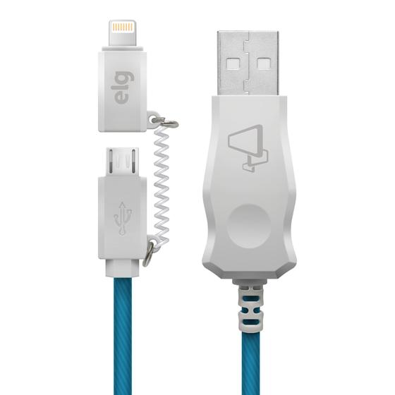 Imagem de Cabo 2 em 1 para Lightning com Micro USB com 1 metro - ELG