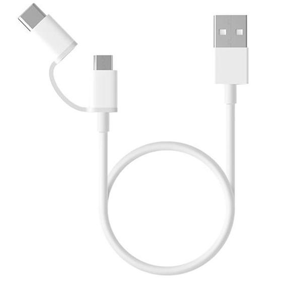 Imagem de Cabo 2 Em 1 Xiaomi SJX02ZM USB-C + Micro USB 1 Metro - Branco