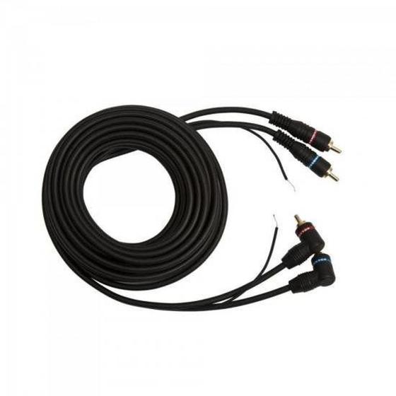 Imagem de Cabo 2 X 2 RCA com Fio Terra GOLD PLUG 90O 5M, Granel, Preto , 5MM STORM