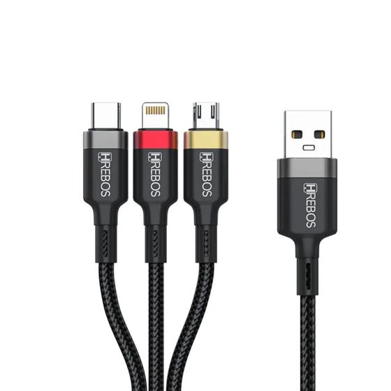 Imagem de Cabo 3 em 1 Turbo para Samsung A04e A22 A52s A32 A72
