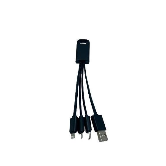 Imagem de Cabo 3 em 1 USB-C Lightning Micro USB V8 2 Amper Preto