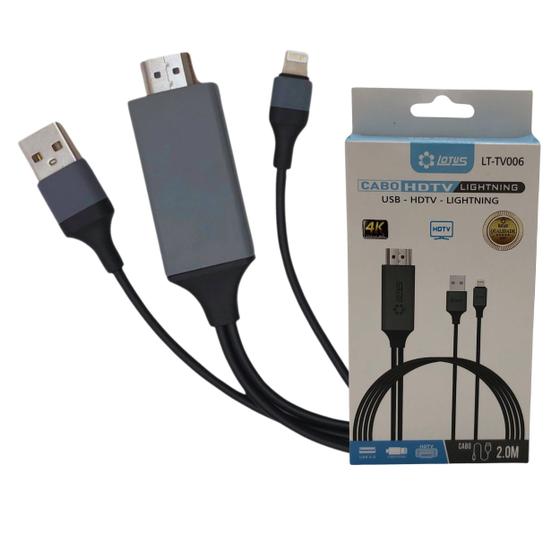 Imagem de Cabo 3 Em 1 Usb Hdmi Lightning Para Espelhamento 1080p