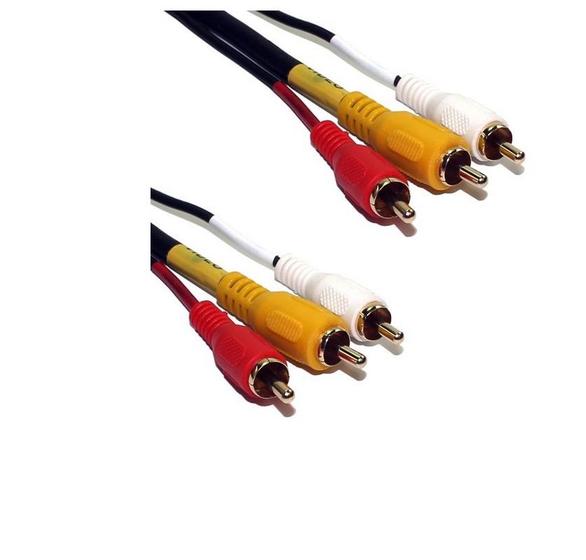 Imagem de Cabo 3 Rca + 3 Rca Gold C/ Coaxial 10m