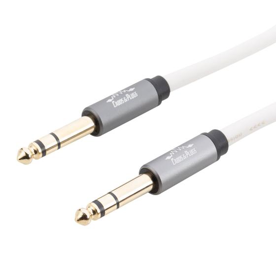 Imagem de Cabo 6.35mm P10 Stereo - P10 Stereo Cobre OFC Banhado a Ouro cor Branca