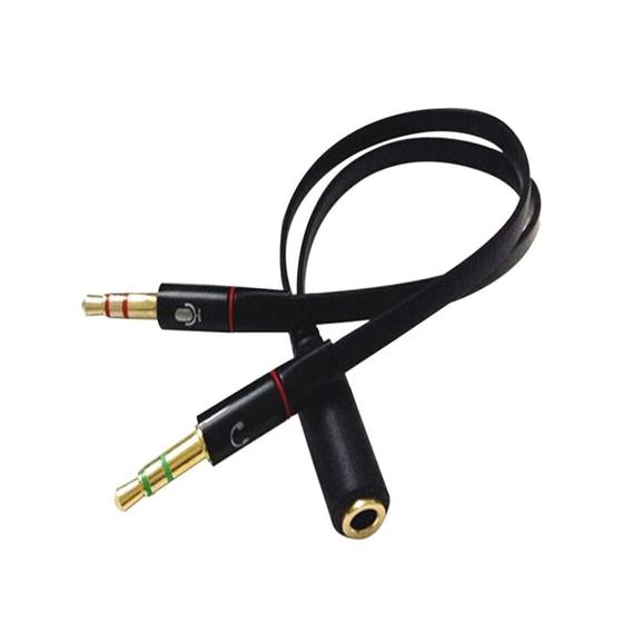 Imagem de Cabo Adapt P3 Fêmea P/ 2 P2 Macho Microfone e Fone de Ouvido