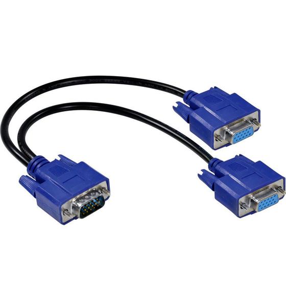 Imagem de Cabo Adaptador 1 VGA Macho x 2 VGA Fêmea 10cm