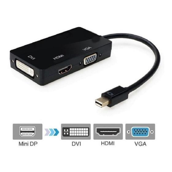 Imagem de Cabo adaptador 3 em 1 porta Thunderbolt Mini Displayport HDMI DVI VGA  para Mac, MacBook Air, iMac