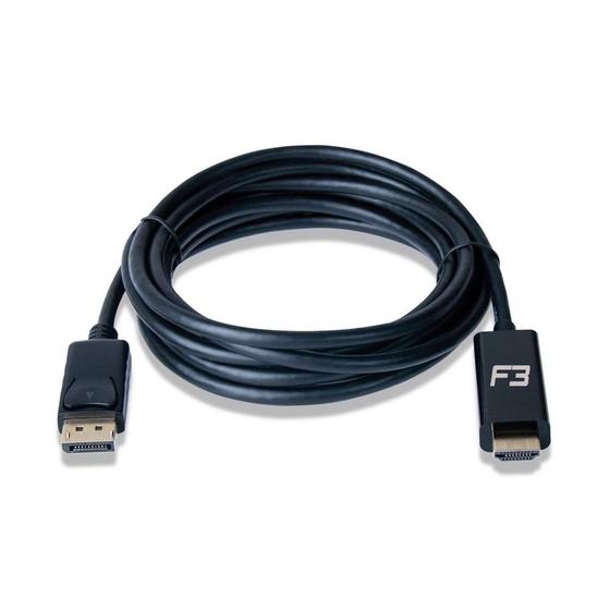 Cabo Adaptador Conversor Displayport para HDMI F3, 1.8 Metros - JC- CB-DMI18 Menor preço em Cabo Adaptador Conversor Displayport para HDMI F3, 1.8 Metros - JC- CB-DMI18