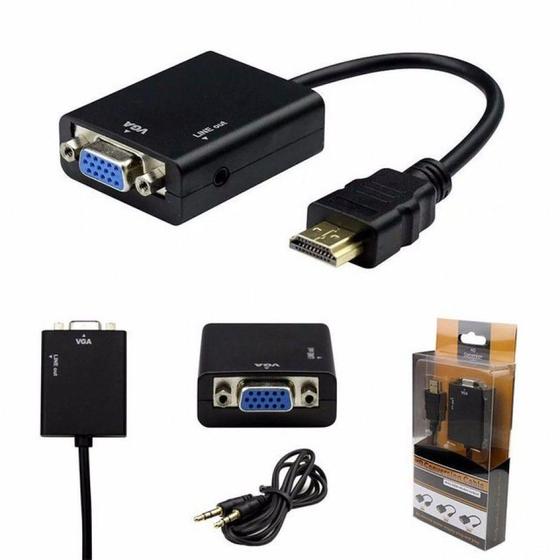 Cabo Adaptador Conversor Hdmi Para Vga Com Saída P2 De Áudio Menor preço em Cabo Adaptador Conversor Hdmi Para Vga Com Saída P2 De Áudio