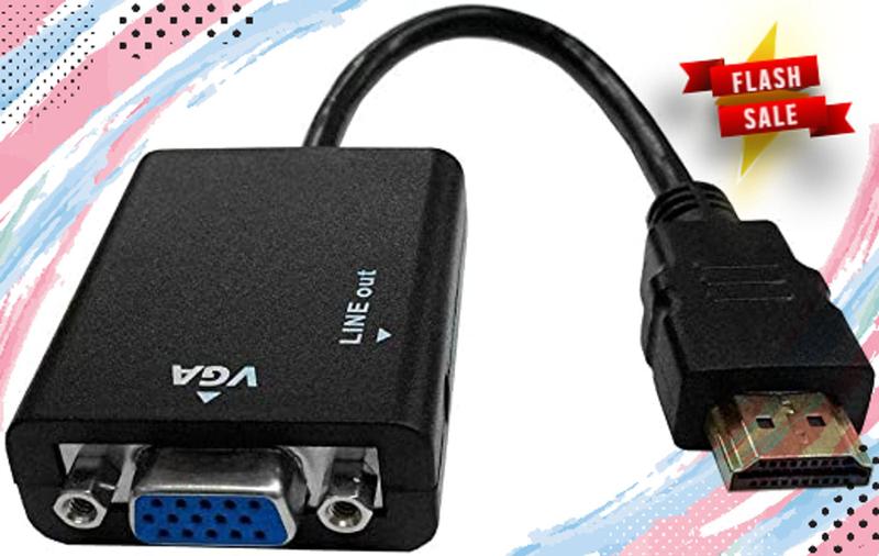 Imagem de Cabo Adaptador Conversor HDMI para VGA com Saída P2 de áudio