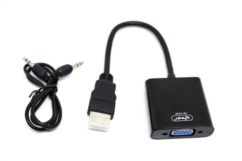 Imagem de Cabo adaptador Conversor HDMI para VGA P2 + V8 Audio e Video - Kbup
