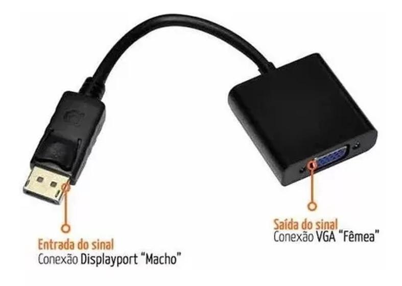 Imagem de Cabo Adaptador Conversor Vídeo Displayport Para Vga Com Nf