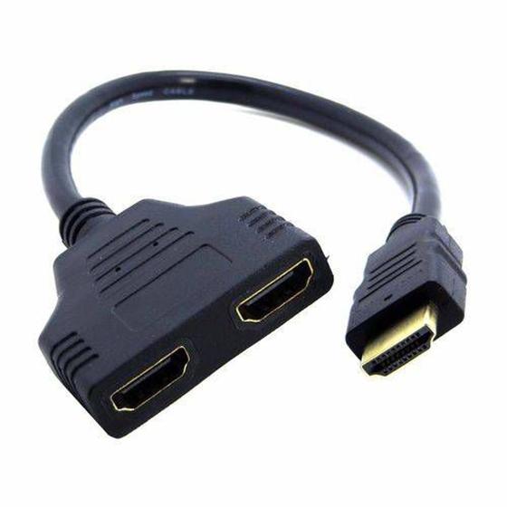 Cabo Adaptador Duplicador HDMI 1 Entrada 2 Saídas HDMI Duplo Menor preço em Cabo Adaptador Duplicador HDMI 1 Entrada 2 Saídas HDMI Duplo