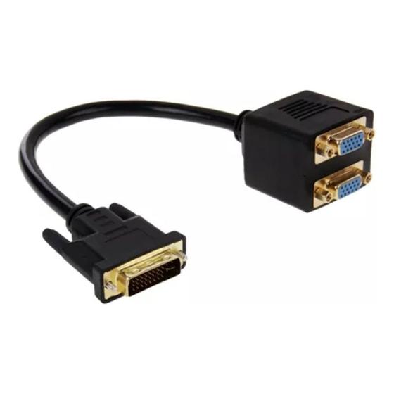 Imagem de Cabo Adaptador Dvi Para Vga 2 Monitores Alta Definição