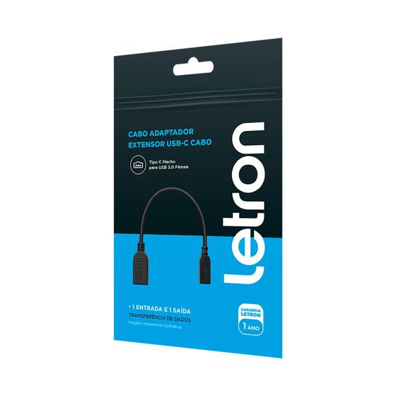 Imagem de Cabo Adaptador Extensor USB-C Cabo Letron - Expanda sua Conectividade