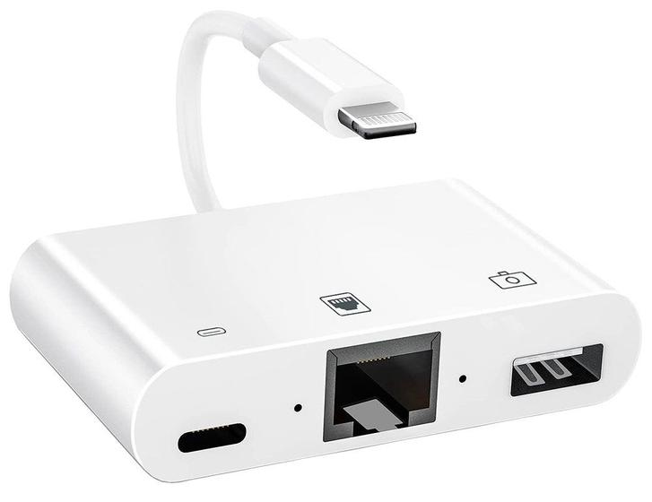 Imagem de Cabo Adaptador Lightning para Ethernet/USB-A