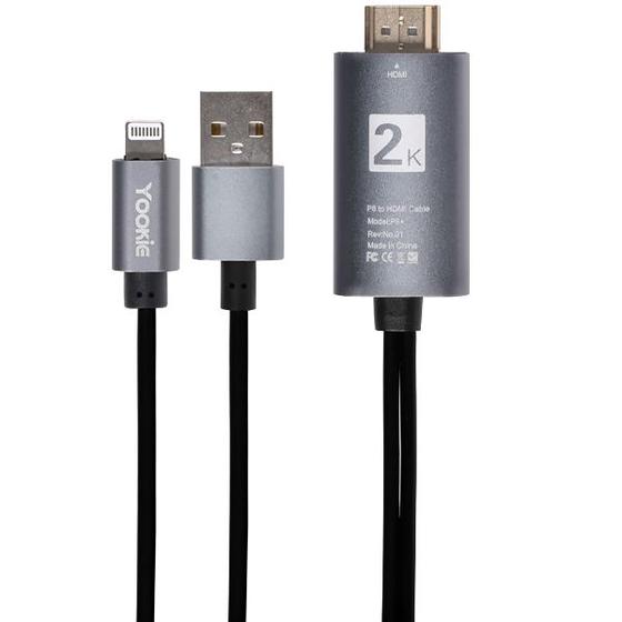 Cabo Adaptador Lightning para HDMI e USB Yookie YA13 (P8+) de 3 Metros