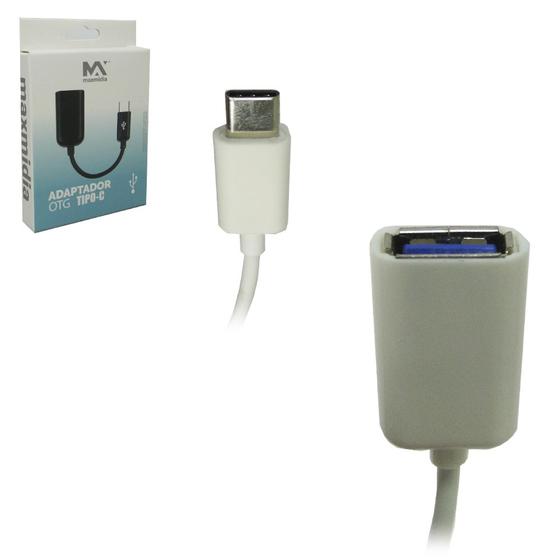 Imagem de Cabo adaptador otg usb femea para tipo c maxmidia 16,5cm na caixa