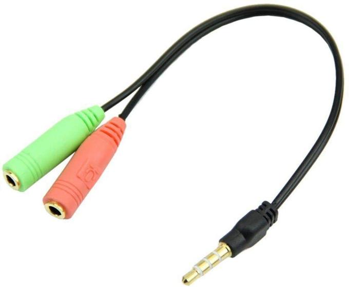 Imagem de Cabo Adaptador P3 Macho para 2 P2 Fêmea - Fone e Microfone para Headset - P3