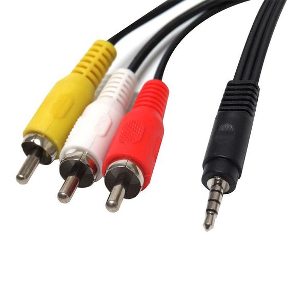 Imagem de Cabo Adaptador P3 Rca -Áudio E Vídeo 1,5m Tv Dvd Receptores